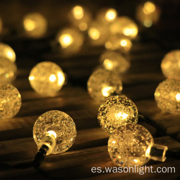 30 LED 21 pies Luz de cuerda impermeable de 21 pies Luz de hada de hadas al aire libre Iluminación decorativa de bola de cristal para la fiesta en el hogar del jardín del jardín
